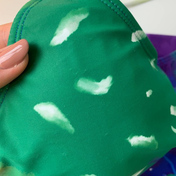 Shein One-piece Swimsuit Size 2XL Tie-dye Polyester Spandex Padded Green - Picture 13 of 13